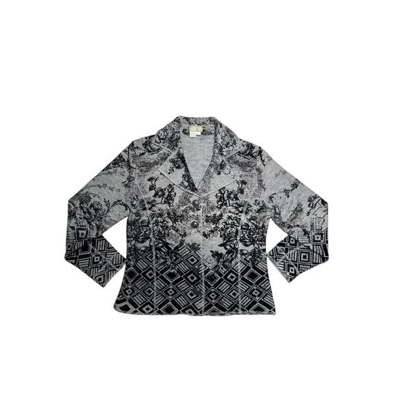 The Territory Ahead Women’s 100% Wool Blazer Sweater - Floral / Geometric - S - Picture 1 of 5
